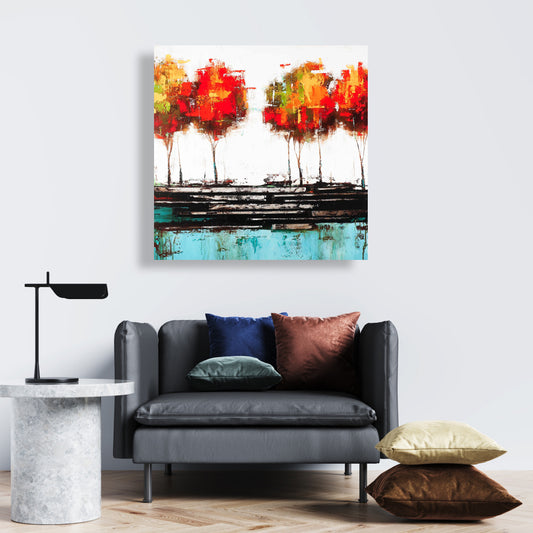 Modern Style Trees - Industrial Canvas for Bedroom Decor