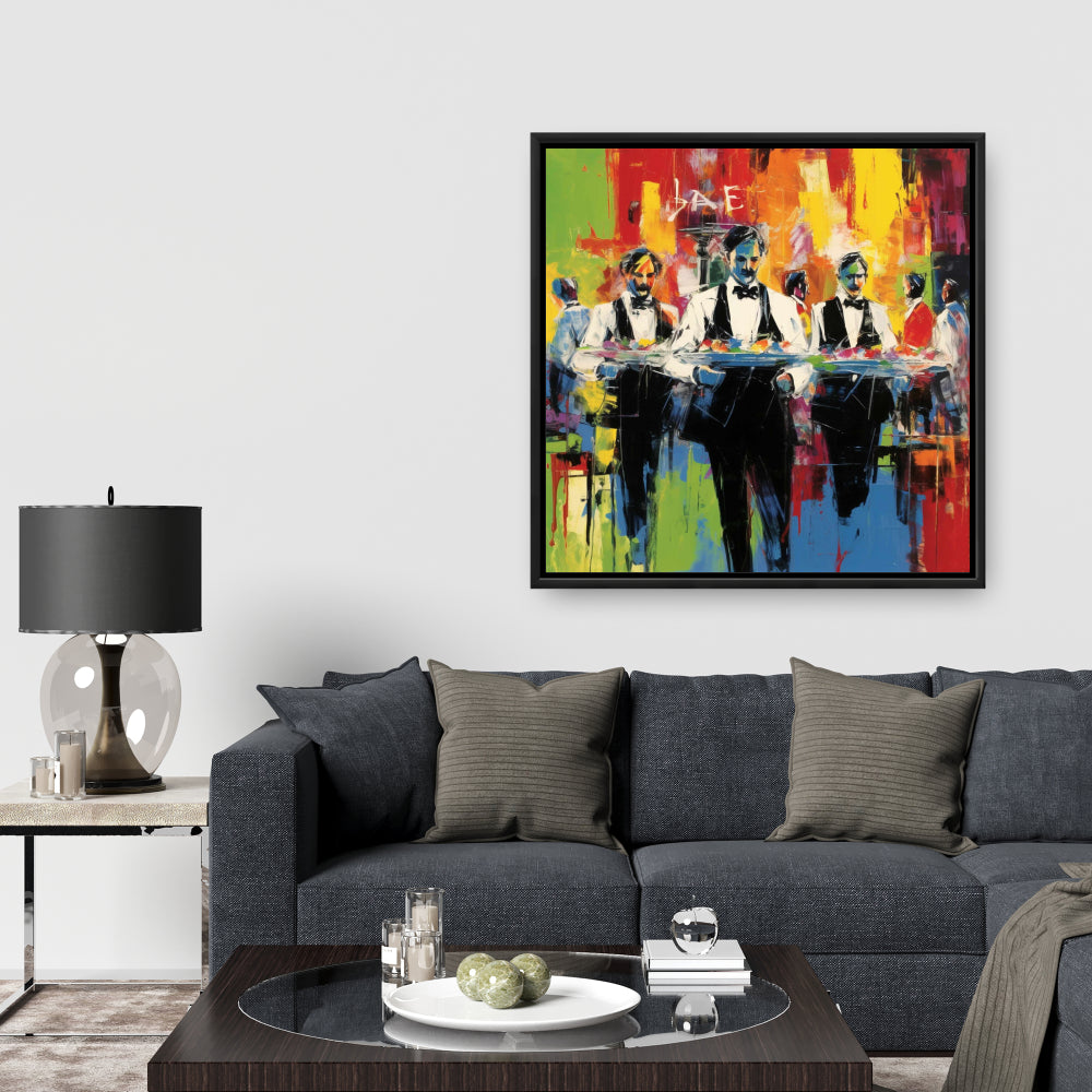 Classic Waiters Abstract Canvas | Contemporary Kitchen Decor