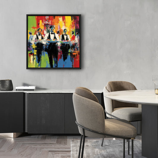 Classic Waiters Abstract Canvas | Contemporary Kitchen Decor