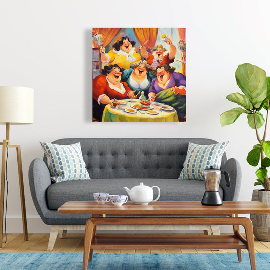 The Buffet Food White Canvas | Home Decor Art
