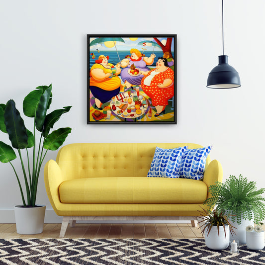 Blue Gastronomy Food Canvas - The Picnic | Home Decor Art