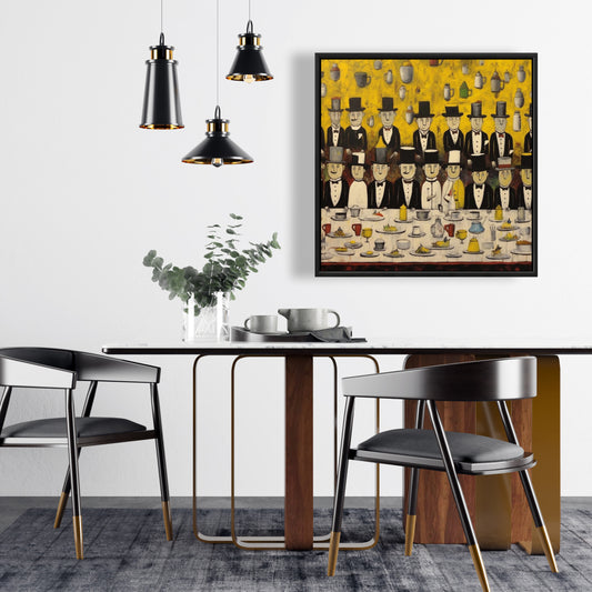 Discreet Banquet Abstract Food Canvas | White Frame Home Decor