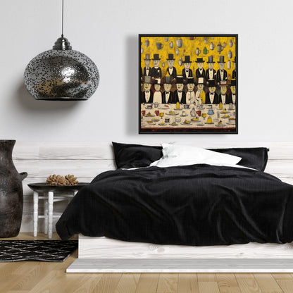 Discreet Banquet Abstract Food Canvas | White Frame Home Decor