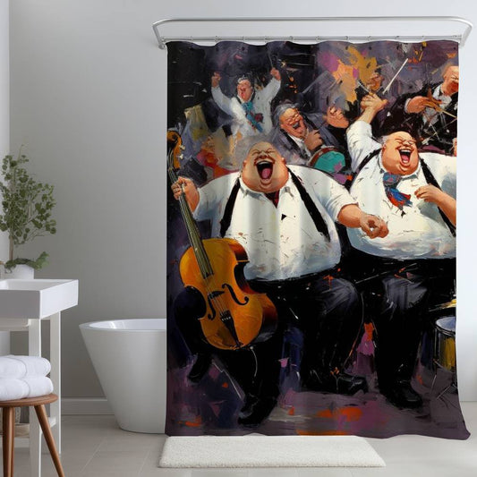 Loud Noise Instrument White Shower Curtain | Home Decor