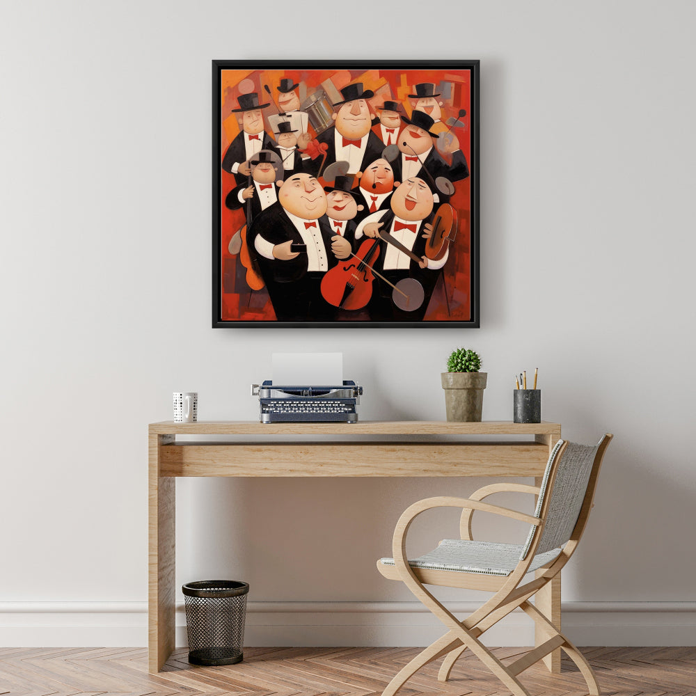 White Contemporary Abstract Band Musical Canvas - Home Decor