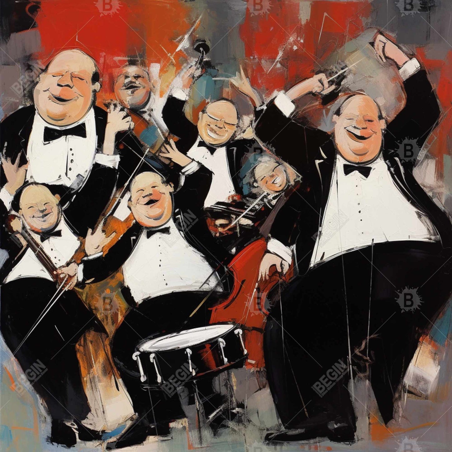 Lively Dance Musical Instrument Canvas | Contemporary Wall Art