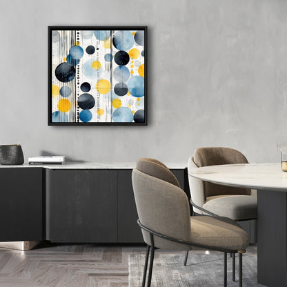 Oceanic Bubbles Blue Abstract Canvas - Bedroom Wall Art Decor