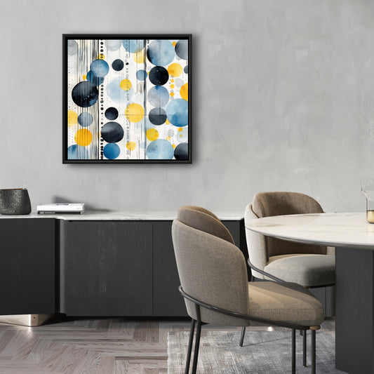 Oceanic Bubbles Blue Abstract Canvas - Bedroom Wall Art Decor
