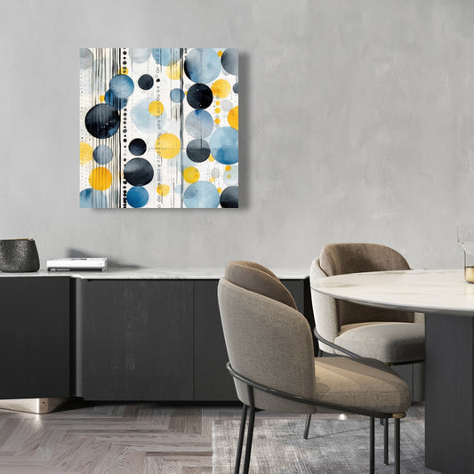 Oceanic Bubbles - Abstract American Blue Canvas for Home Decor
