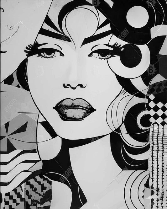 Lost Eyes Shapes Abstract Framed Canvas - Bedroom Home Decor