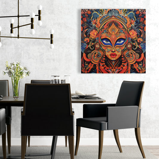 Aztec Face Canvas - Contemporary Bedroom Decor | Home Art