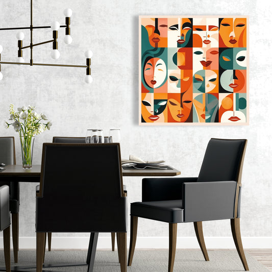 The Faces Yellow Canvas - Industrial Home Decor Wall Art
