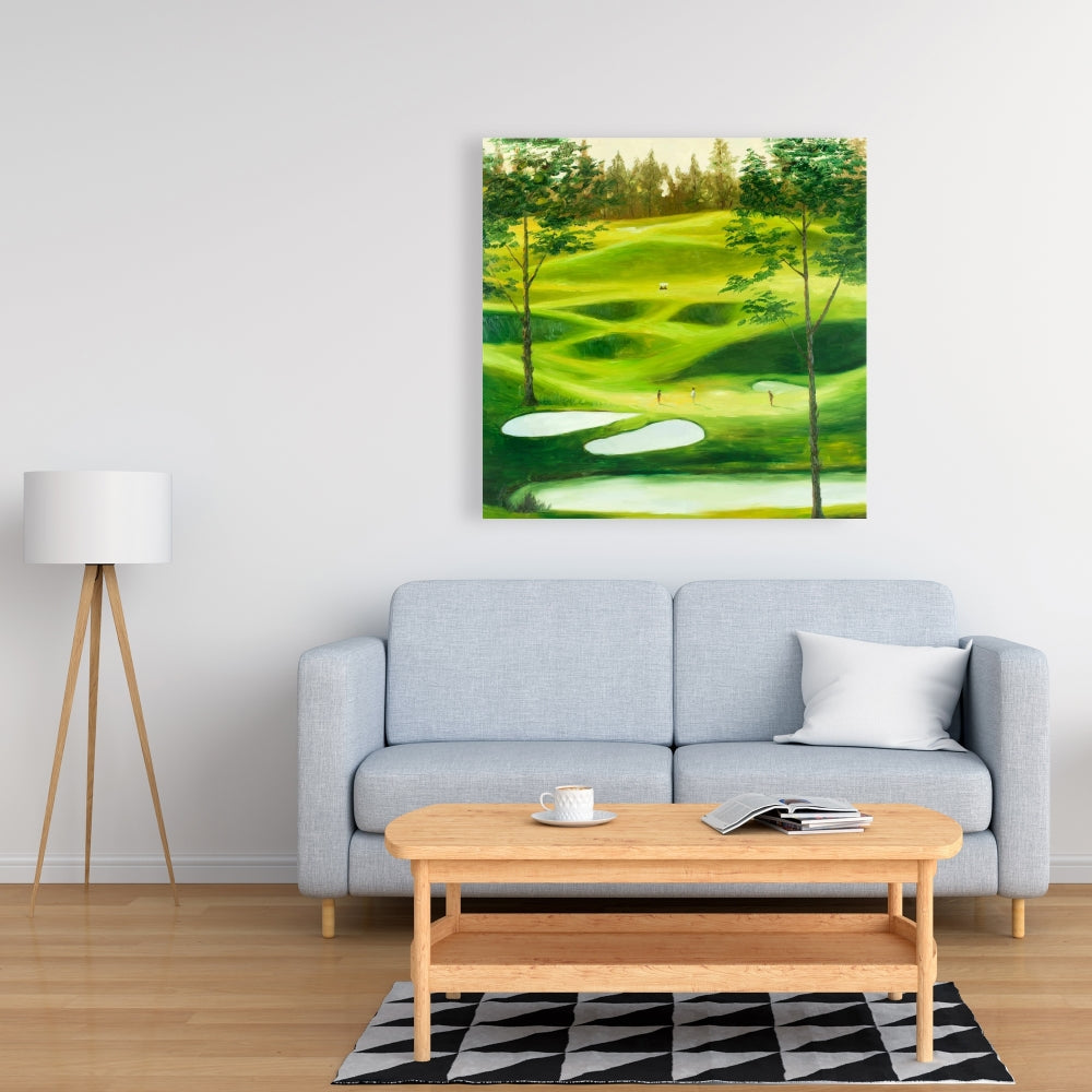Big Golf Course Landscape | White Canvas Home Decor Art