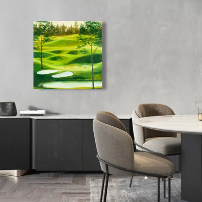 Big Golf Course Landscape | White Canvas Home Decor Art