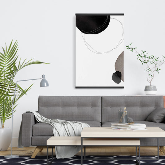 Minimalist Abstract White Magnetic Stick Canvas - Home Decor