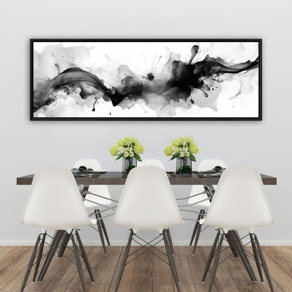 Darkness Incarnate White Shapes Framed Canvas - Home Decor