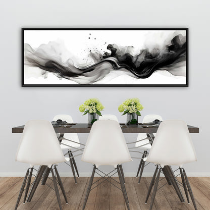 The Omen Minimalist White Shapes Framed Canvas | Home Decor