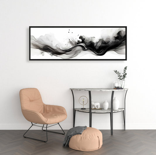 The Omen Minimalist White Shapes Framed Canvas | Home Decor