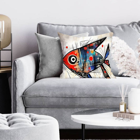Minimalist Bedroom Blue Pillow - Fish Gaze Home Decor