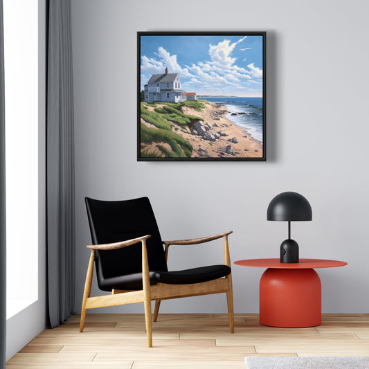 Sea View Coastal Canvas | Contemporary Bedroom Wall Art Decor