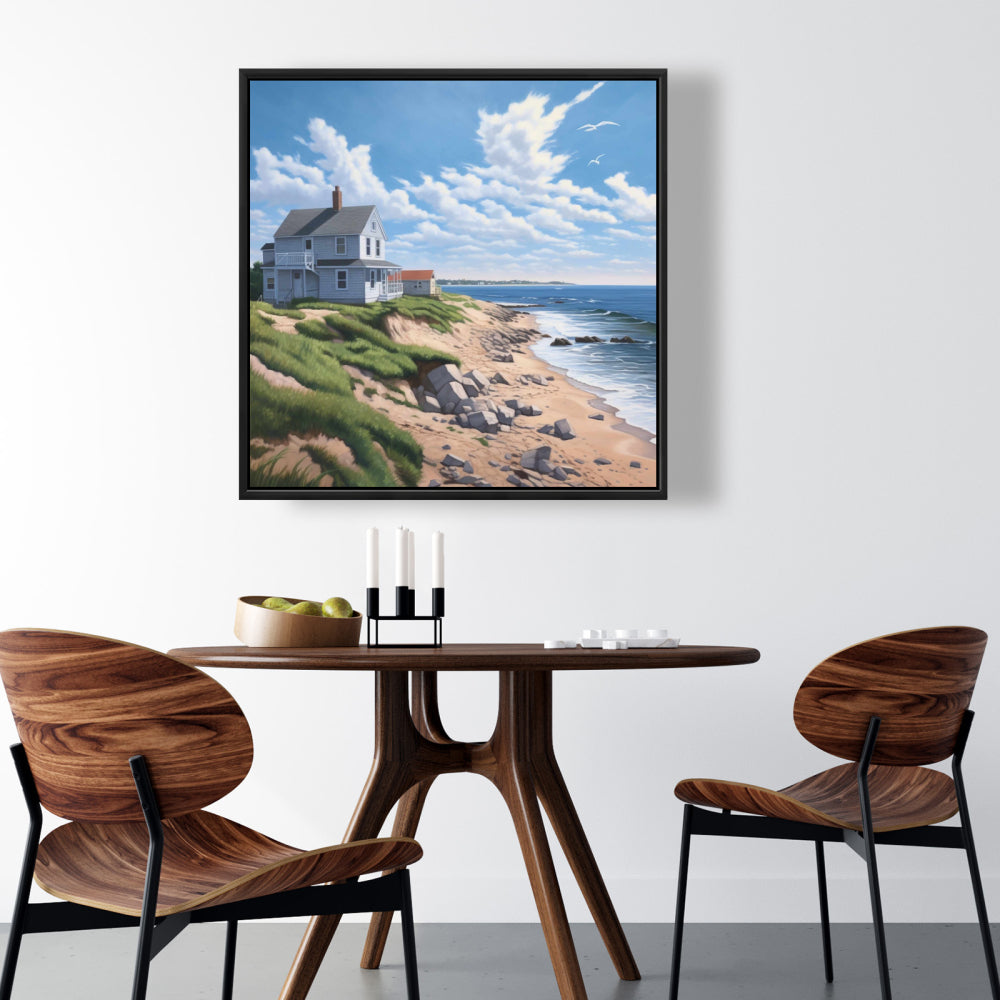 Sea View Coastal Canvas | Contemporary Bedroom Wall Art Decor