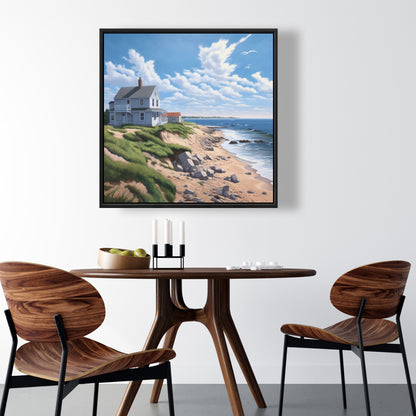 Sea View Coastal Canvas | Contemporary Bedroom Wall Art Decor