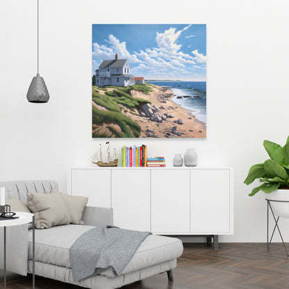 Toile côtière avec vue sur la mer - Décoration murale pour chambre à coucher