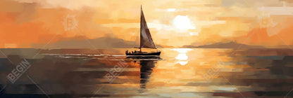 Night Sails | Coastal White Framed Canvas | Bathroom Decor