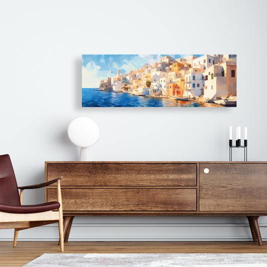 Sea Blue Coastal Canvas - Calm Greece Wall Art for Home Decor