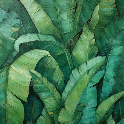 Toile encadrée « Feuilles denses » – Décoration de chambre contemporaine