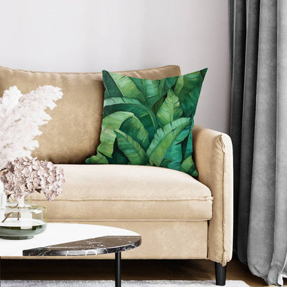 Dense Leaves Floral Green Pillow | Botanical Home Decor