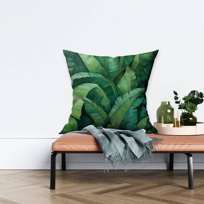 Dense Leaves Floral Green Pillow | Botanical Home Decor