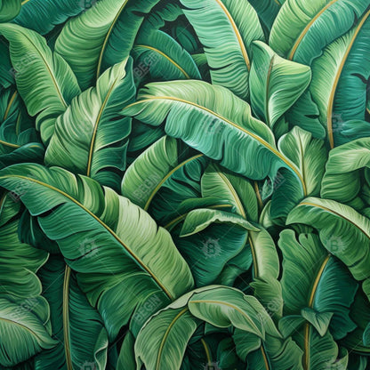 Feuilles vivantes - Décoration de chambre contemporaine sur toile encadrée