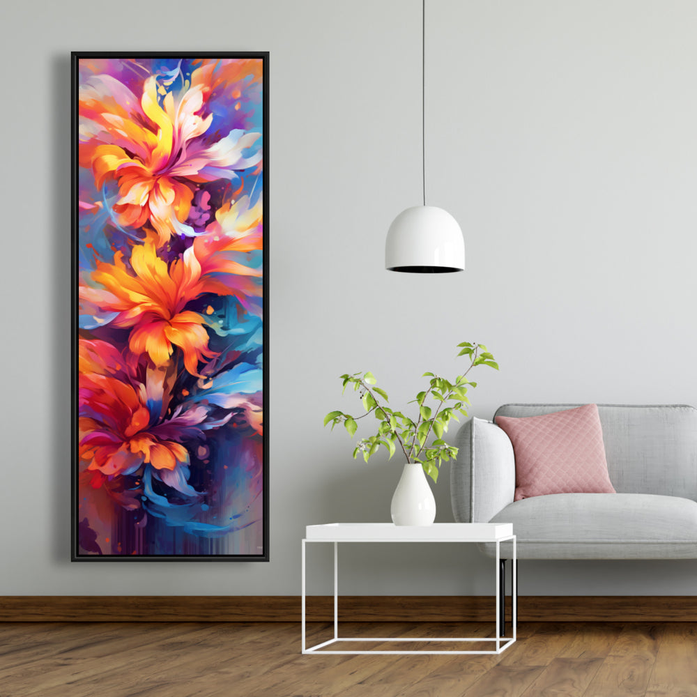 Colorful Plants Abstract Canvas - Flowers Bedroom Wall Art