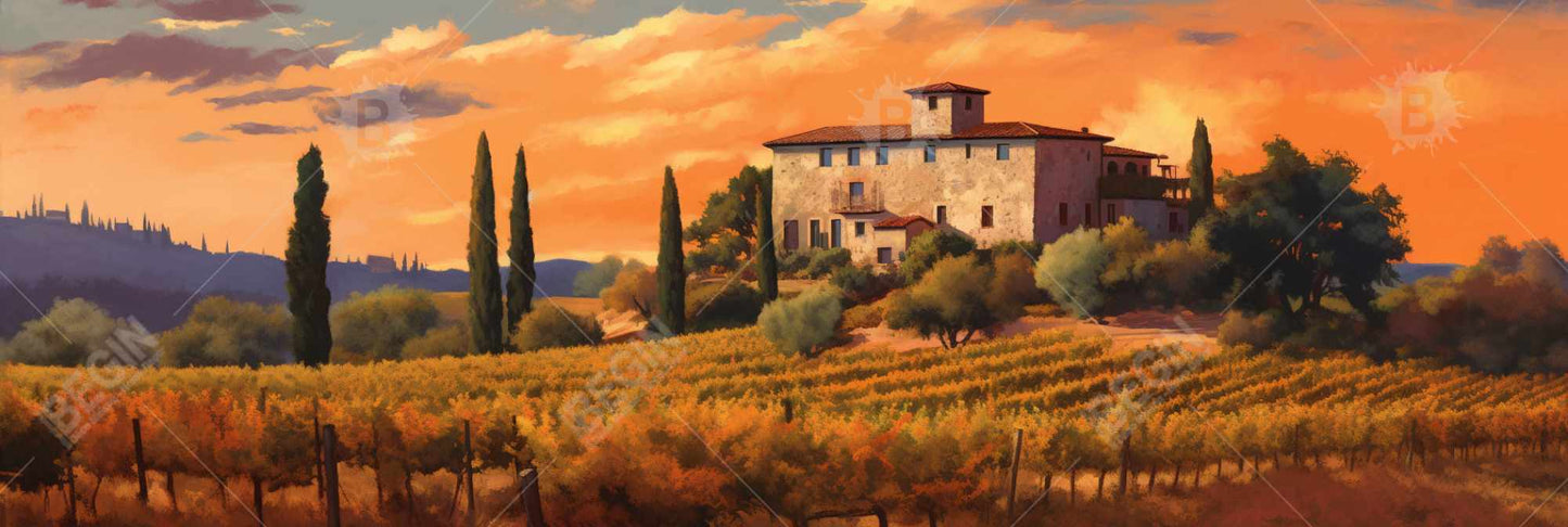 Toile Far Manor – Arbres encadrés jaunes | Décoration d'intérieur moderne