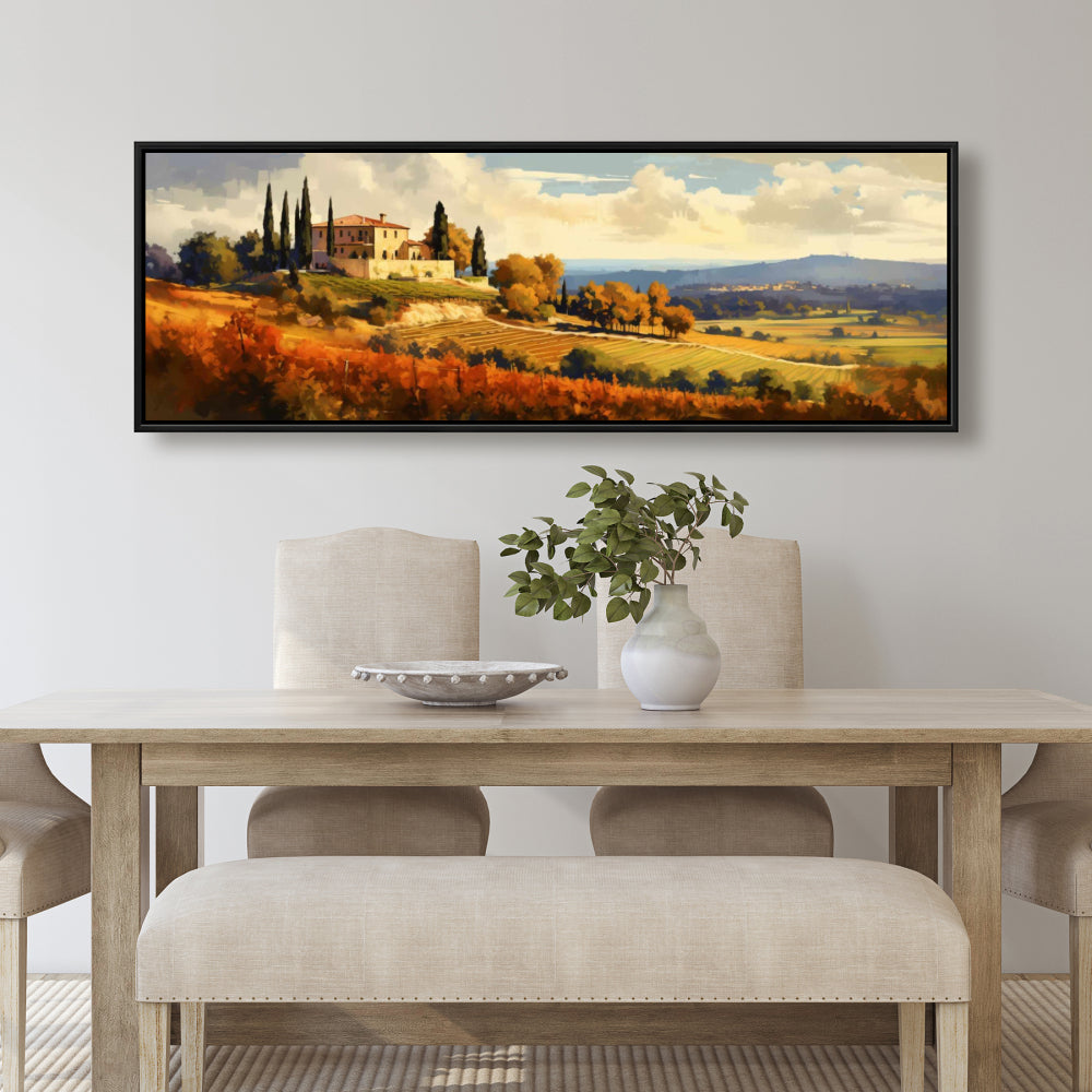 On the Hill Trees Landscapes Framed Canvas - Home Decor Art