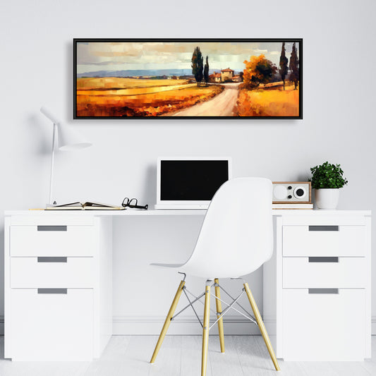 Finally Back Home | White Framed Canvas - Illustrative Landscapes