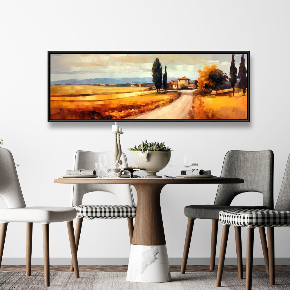 Finally Back Home | White Framed Canvas - Illustrative Landscapes