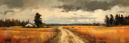 Imminent Storm Brown Trees Framed Canvas - Living Room Decor