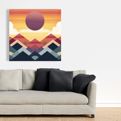 Peace Mountain White Bedroom Canvas - Tranquil Home Decor