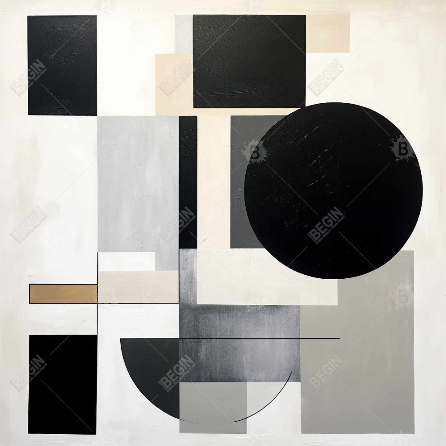 Toile encadrée aux formes minimalistes | Décoration d'intérieur