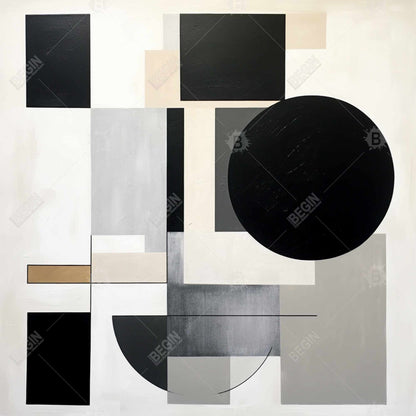 Toile encadrée aux formes minimalistes | Décoration d'intérieur