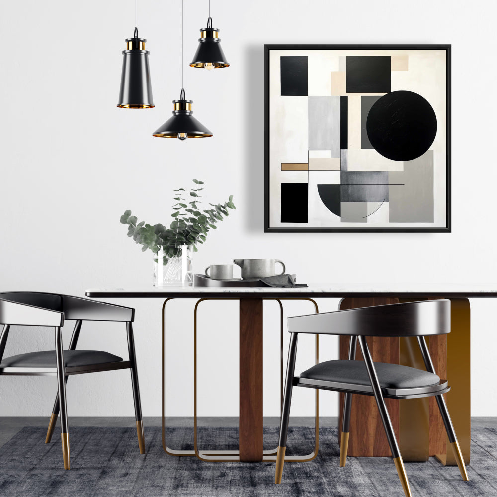 Minimalist Shapes Patterns Framed Canvas | Home Decor Art
