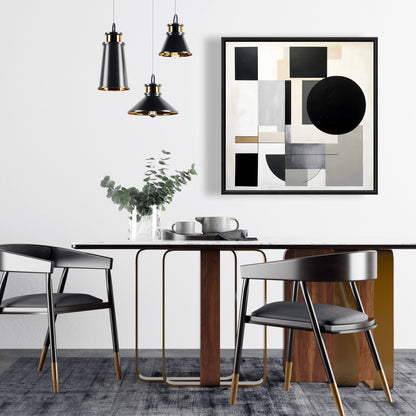 Minimalist Shapes Patterns Framed Canvas | Home Decor Art
