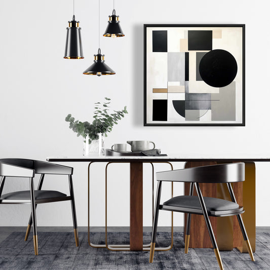 Minimalist Shapes Patterns Framed Canvas | Home Decor Art