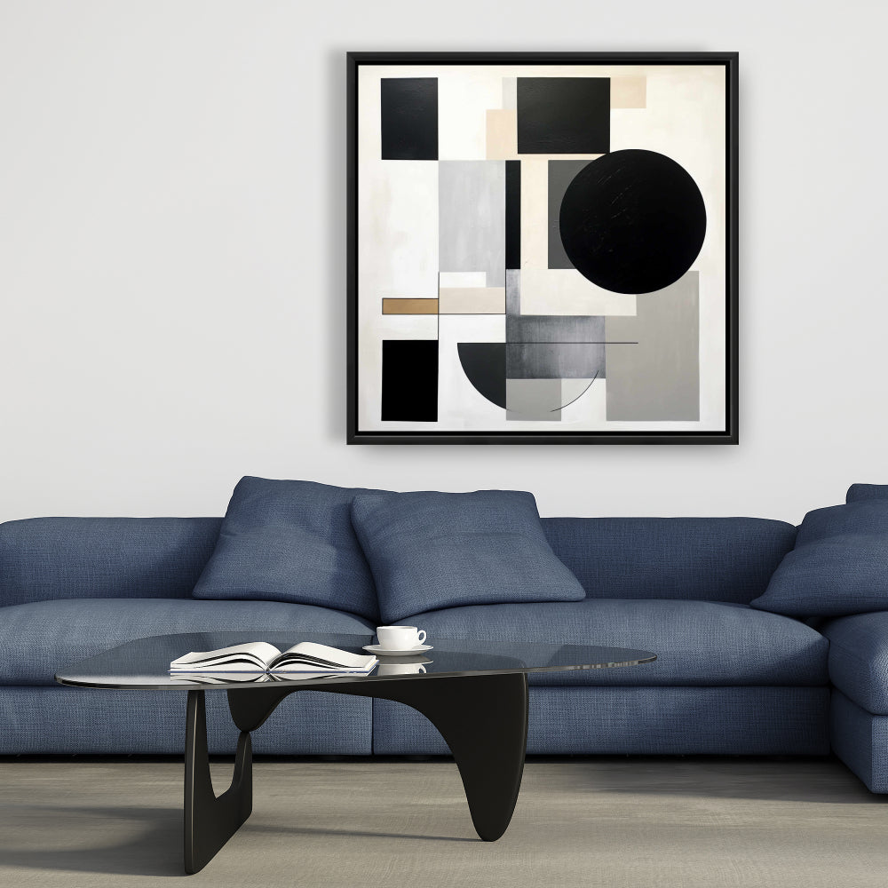 Minimalist Shapes Patterns Framed Canvas | Home Decor Art