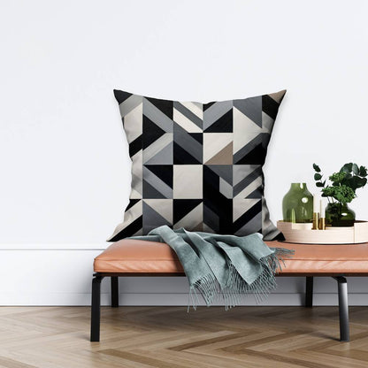 Minimalist Grid Bedroom Pillow | Modern Home Decor Accent