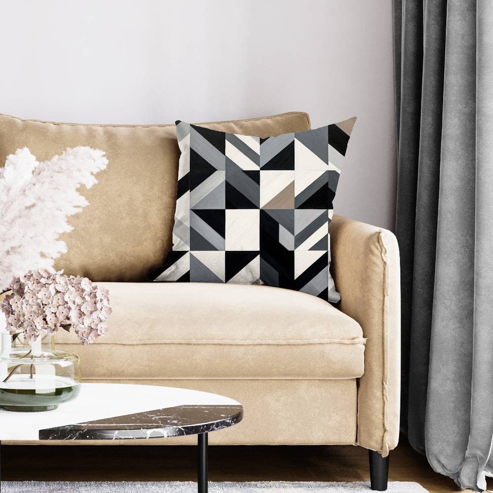 Minimalist Grid Bedroom Pillow | Modern Home Decor Accent