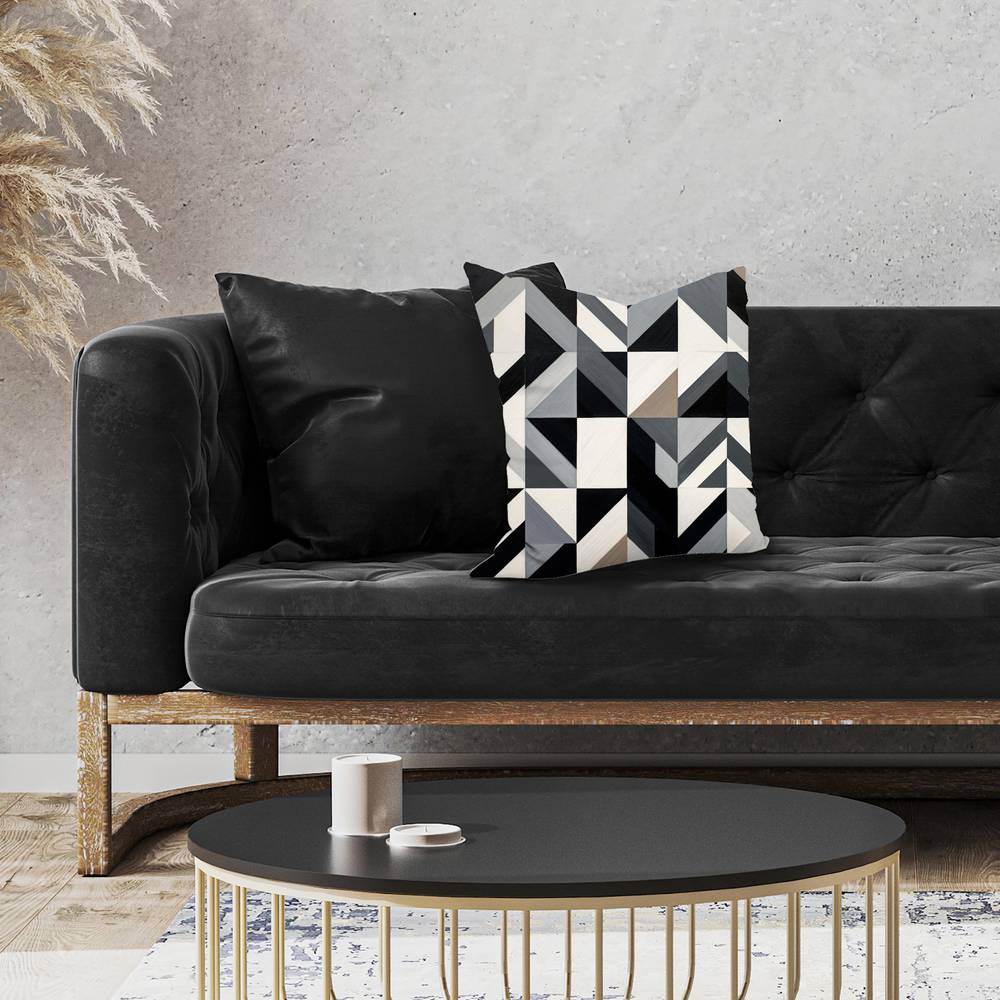 Minimalist Grid Bedroom Pillow | Modern Home Decor Accent