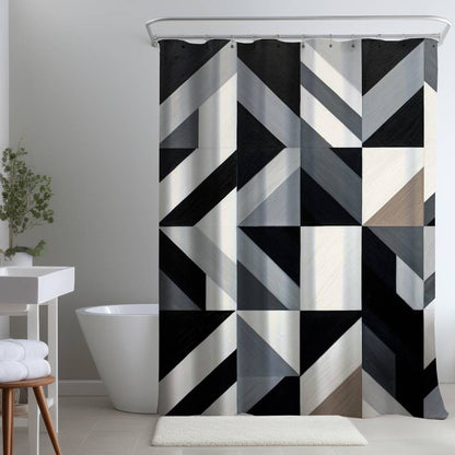 Grid Shower Curtain - Brown Patterns Shapes | Home Decor
